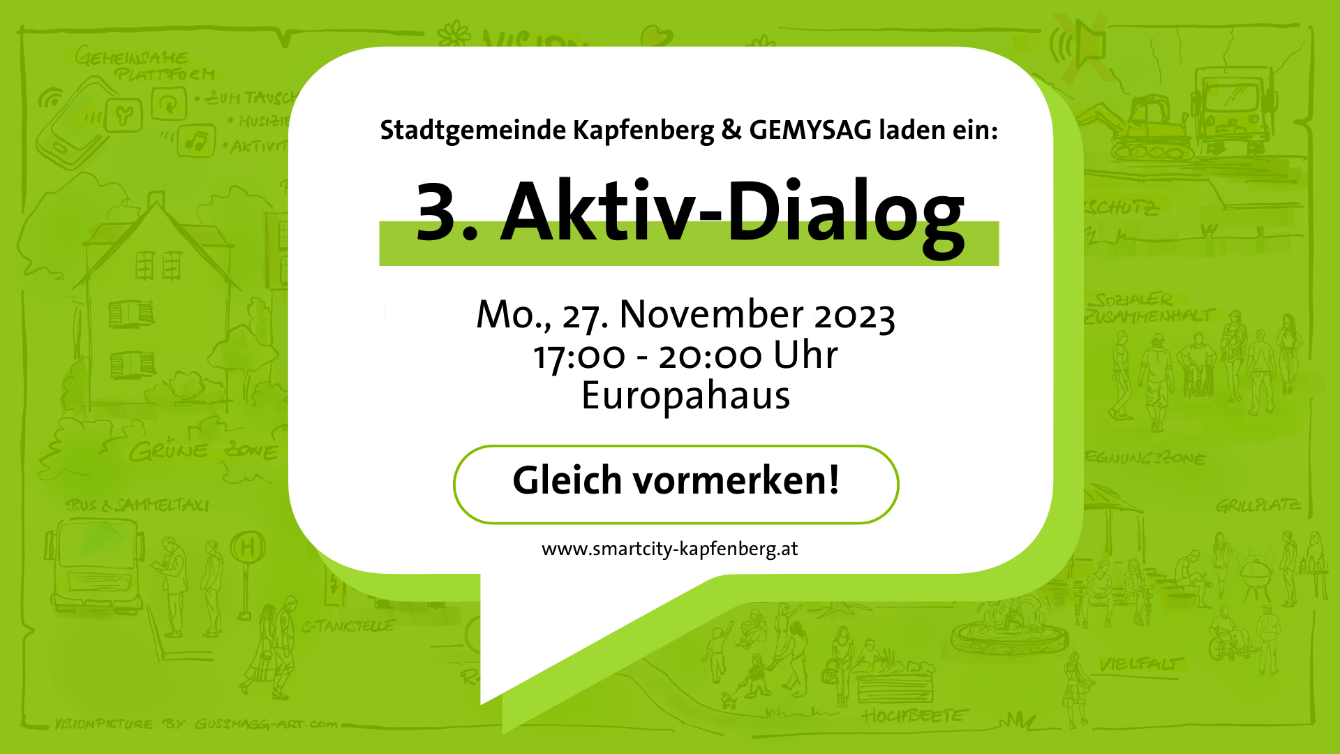 3. Aktiv-Dialog im Europahaus in der Hochschwabsiedlung am 27. November 2023 von 17 bis 20 Uhr